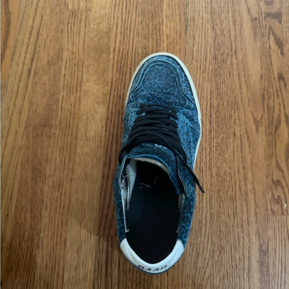 P448 Blue Leopard Print Sneakers - Picture 6 of 10